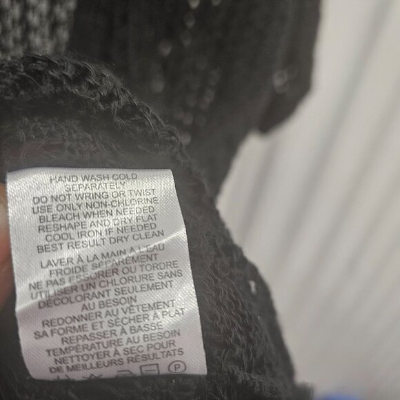 Pink Rose Womens Black Open Knit Cardigan Sweater Size L - Picture 8 of 8